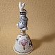Porcelain bell "the White rabbit". Bells. Classic porcelain (SZubova). Online shopping on My Livemaster.  Фото №2