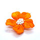 Lampwork orange flower bead, Beads1, Kaliningrad,  Фото №1