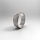 Wedding ring with ornaments, silver (Ob42). Engagement rings. anna-epifanova. My Livemaster. Фото №4
