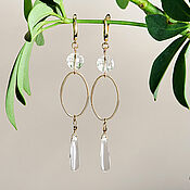 Украшения handmade. Livemaster - original item Gold-plated earrings with glass beads.. Handmade.