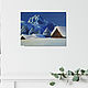 Painting Winter landscape mountain house. Pictures. Yulia Berseneva ColoredCatsArt. My Livemaster. Фото №5