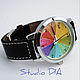 Оригинальные Дизайнерские Часы Разноцветный Лимон. Студия Дизайнерских Часов DIA.