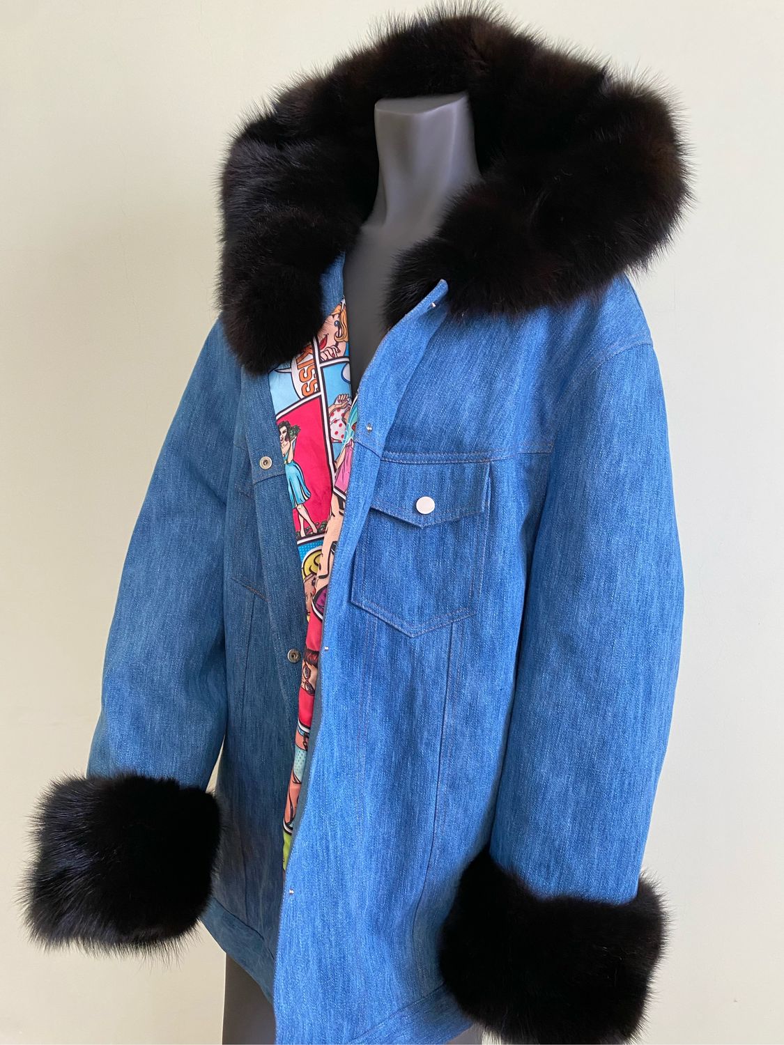 Длинная джинсовка с куницей «Восторг» на заказ в интернет-магазине ...