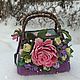 Felted bag Bouquet with peony, Classic Bag, Ekaterinburg,  Фото №1