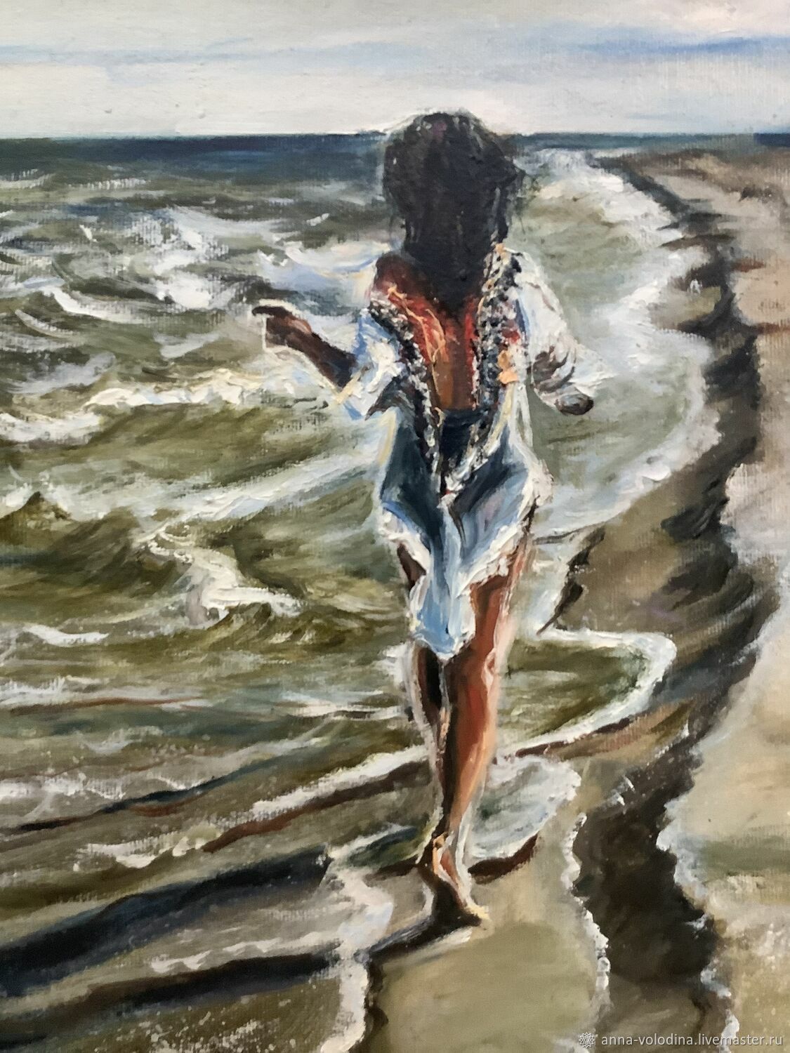 Картина женщина Бегущая по волнам