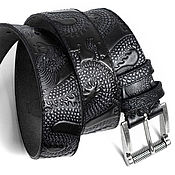 Аксессуары handmade. Livemaster - original item Copy of Black Leather Belt. Handmade.