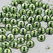 Материалы для творчества handmade. Livemaster - original item Rhinestones 10 pcs 5 mm Light green sequins glass, glass. Handmade.
