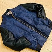 Мужская одежда handmade. Livemaster - original item Men`s demi-season jacket, made of ostrich leather and calfskin.. Handmade.