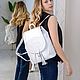 Backpack leather female white Edelweiss Mod R50-141, Backpacks, St. Petersburg,  Фото №1