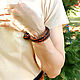 Pulsera de cuero 'México, rosa Azteca' negro Marrón. Braided bracelet. schwanzchen. Интернет-магазин Ярмарка Мастеров.  Фото №2
