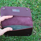 Сумки и аксессуары handmade. Livemaster - original item Tobacco pouches made of Bordeaux and Grey croco leather. Handmade.