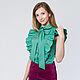 Green blouse with ruffles and bowknot, Blouses, Moscow,  Фото №1