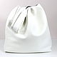 Bag T-shirt leather White Bag String bag Huge Package T-shirt Shopper Bag. Sacks. BagsByKaterinaKlestova (kklestova). My Livemaster. Фото №4