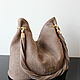  Hobo Bag with Twisted Handle Beige Suede Embossed. Crossbody bag. Olga'SLuxuryCreation. My Livemaster. Фото №6