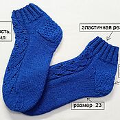 Аксессуары handmade. Livemaster - original item Women`s knitted fishnet socks in blue.. Handmade.