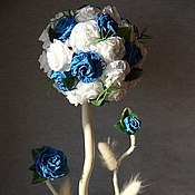 Букет белых роз из фоамирана "Белоснежная нежность"