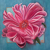 Картины и панно handmade. Livemaster - original item Pink Peony oil painting, flowers painting. Handmade.