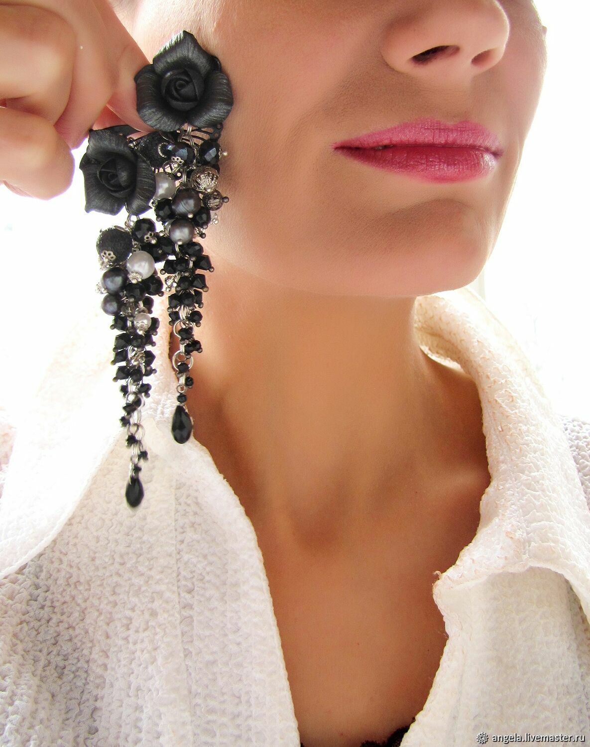 Черные серьги с черным жемчугом, подарок на 8 марта в интернет-магазине ...