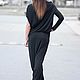 Элегантный черный комплект гарем -SE0630JE. Костюмы. EUG FASHION. Ярмарка Мастеров.  Фото №5