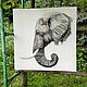 Картина в технике стринг-арт "Слон", Стринг-арт, Владикавказ,  Фото №1