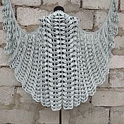 Аксессуары handmade. Livemaster - original item Shawl Knitted Cape Light Gray Openwork Shawl. Handmade.