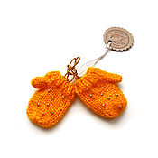 Куклы и игрушки handmade. Livemaster - original item Doll mittens 5 cm knitted yellow. Handmade.
