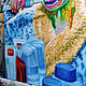 Психоделическая картина Похмелье, разноцветный принт на холсте. Картины. umantsiva. Ярмарка Мастеров.  Фото №5