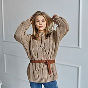 Одежда handmade. Livemaster - original item Jerseys: Women`s large knitted oversize sweater in sand color. Handmade.