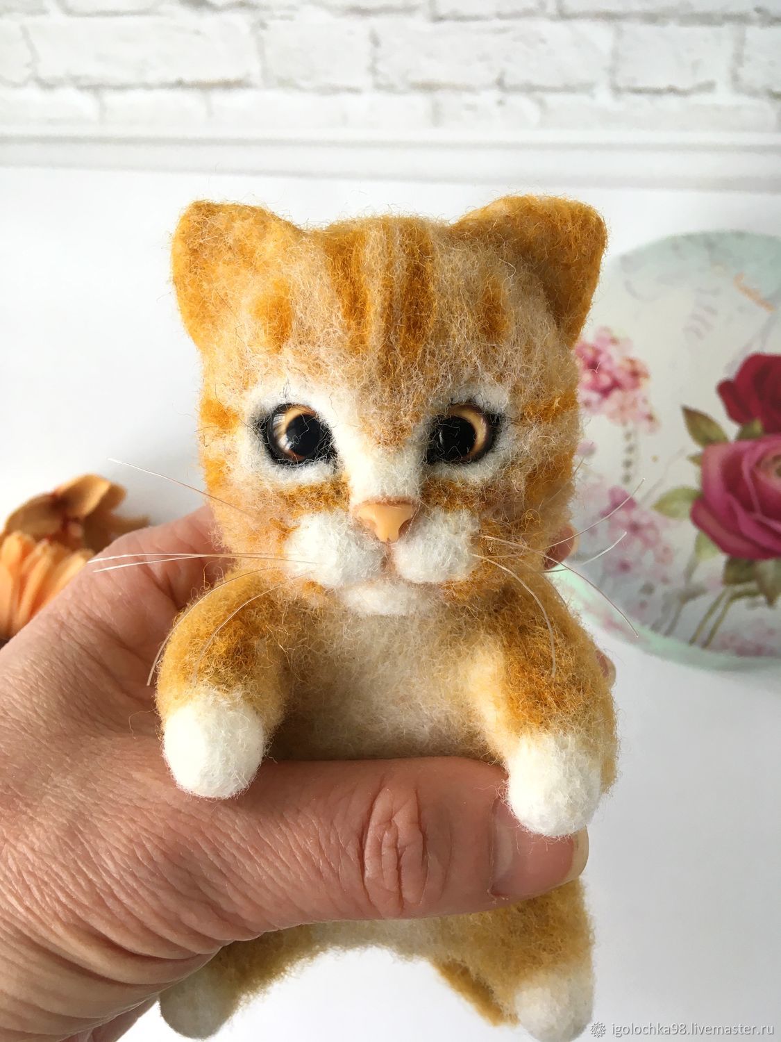 Валяная игрушка: рыжий котик, кошечка, котенок в интернет-магазине на ...