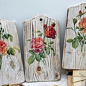 Посуда handmade. Livemaster - original item Serving board shabby roses decoupage. Handmade.