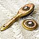 Brush hair with a natural bristle brush and a mirror. Gift girl, Combs2, Moscow,  Фото №1