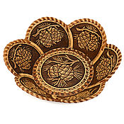 Для дома и интерьера handmade. Livemaster - original item A plate of birch bark 6 petals 