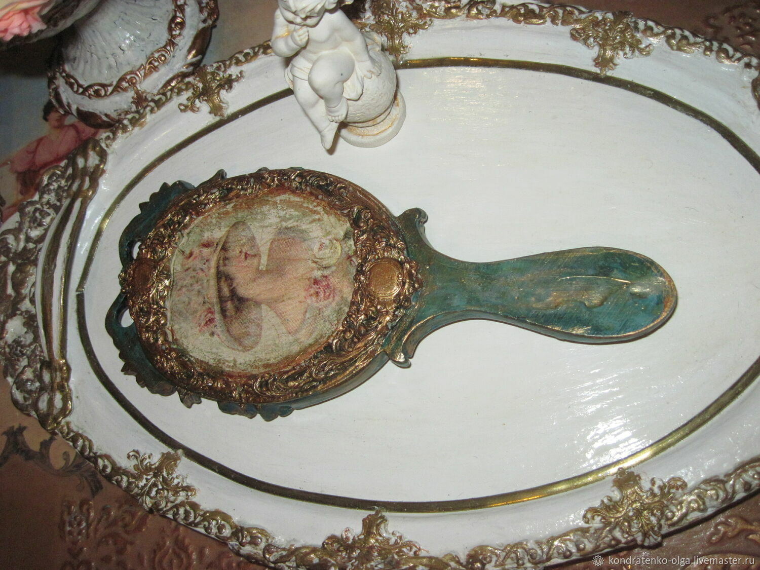 "Винтажное" ручное будуарное зеркало купить в интернет-магазине Ярмарка ...