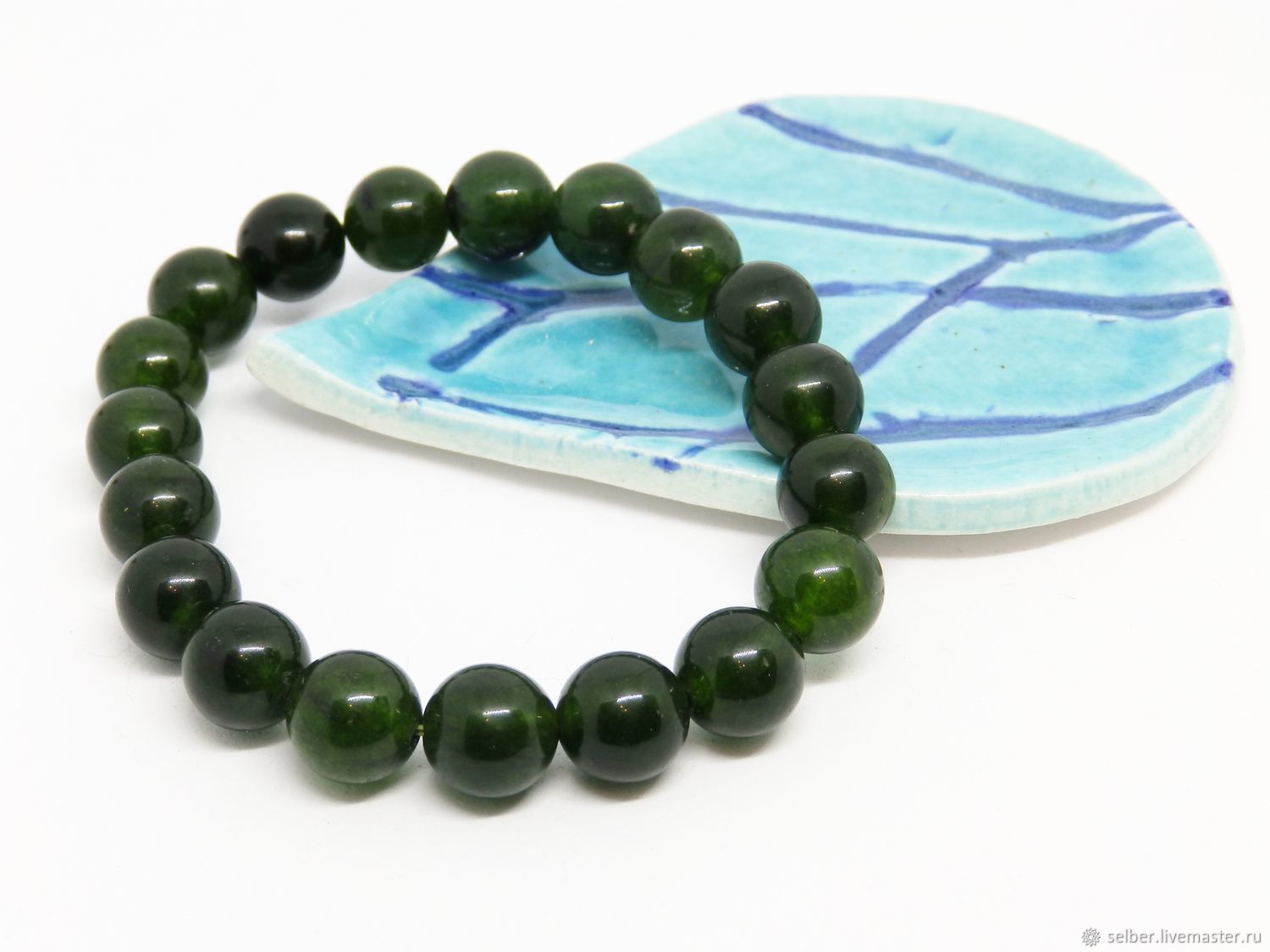 Bracelet Of Green Jade Beads 19 Online On Livemaster With Bracelets Handmade Livemaster Bracelet Of Green Jade Beads 19