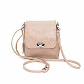 Сумки и аксессуары handmade. Livemaster - original item Crossbody bag: Women`s handbag pink-beige leather Lola. Handmade.