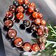 Women's beads made of natural sardonyx stones, Beads2, Moscow,  Фото №1