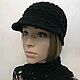 Knitted women's cap, black, half-wool. Caps1. Cozy corner (nadejdamoshkina). My Livemaster. Фото №4