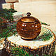 A jug with a lid from natural Siberian Cedar Bowl with lid K35, Jars, Novokuznetsk,  Фото №1
