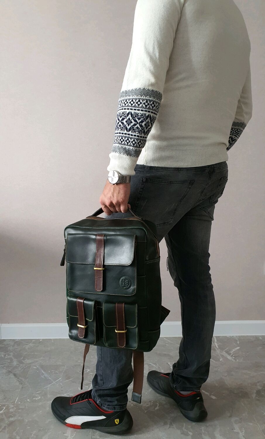Рюкзак мужской кожаный – купить онлайн на Ярмарке Мастеров – RCOTIRU ...
