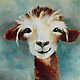 Llama fluffy oil Painting, Pictures, Moscow,  Фото №1