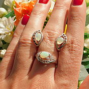 Украшения handmade. Livemaster - original item Opal Ring Earrings. Ring size 17,25.. Handmade.