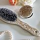 combs: Gift set brush with a natural bristle brush and a mirror. Combs2. BronvenGift (bronven). My Livemaster. Фото №6