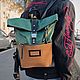 Druid Green Leather Backpack, Backpacks, St. Petersburg,  Фото №1