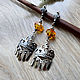 Amber. Earrings 'Crown' amber silver plated. Earrings. Frollena II. Natural Baltic amber. My Livemaster. Фото №4