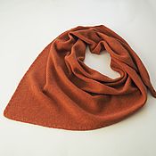 Аксессуары handmade. Livemaster - original item scarves: Knitted kerchief merino terracotta warm knitted shawl. Handmade.