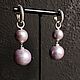 Earrings with cotton pearl, Congo earrings, Moscow,  Фото №1