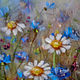 Painting of wool Cornflower field. Pictures. Galina Ansiforova. Online shopping on My Livemaster.  Фото №2