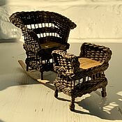 Куклы и игрушки handmade. Livemaster - original item Wicker Rocking Chair for Dolls miniature 1:12 doll Furniture. Handmade.