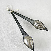 Украшения handmade. Livemaster - original item Copy of Copy of Copy of Copy of Copy of Mesh tube earrings with pearls. Handmade.