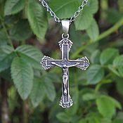 Украшения handmade. Livemaster - original item Men`s cross with crucifix made of 925 sterling silver HH0081. Handmade.